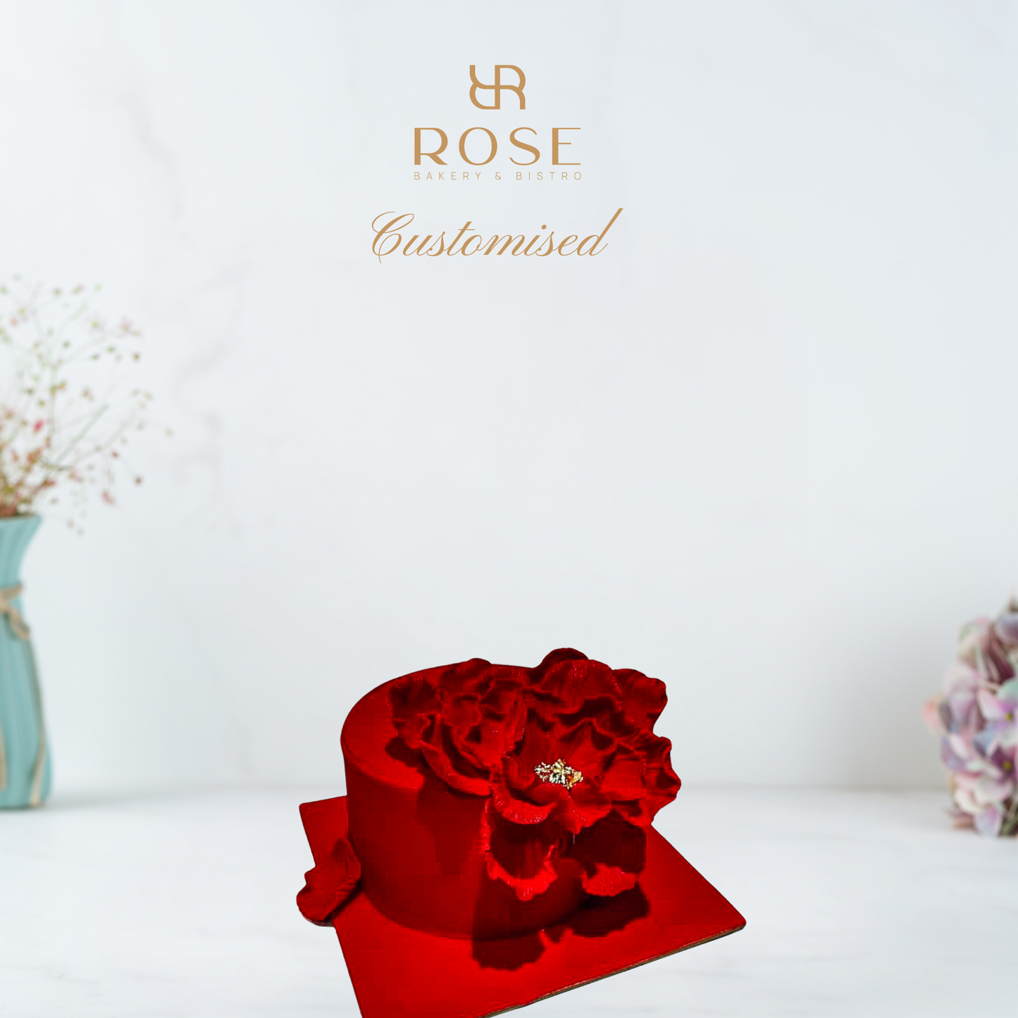 Scarlet Peony Luxury Cake