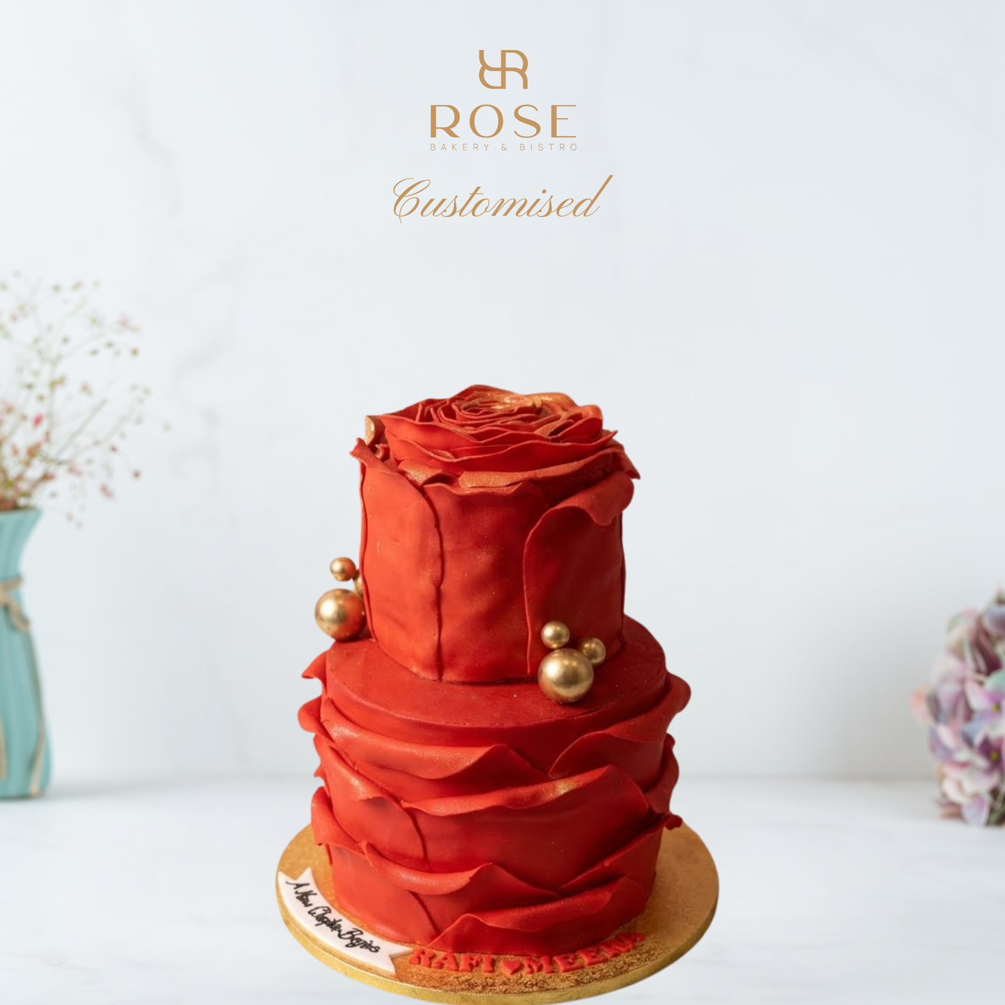 Crimson Rose 2-Tier Luxury Cake