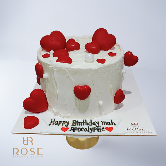 Red heart cake