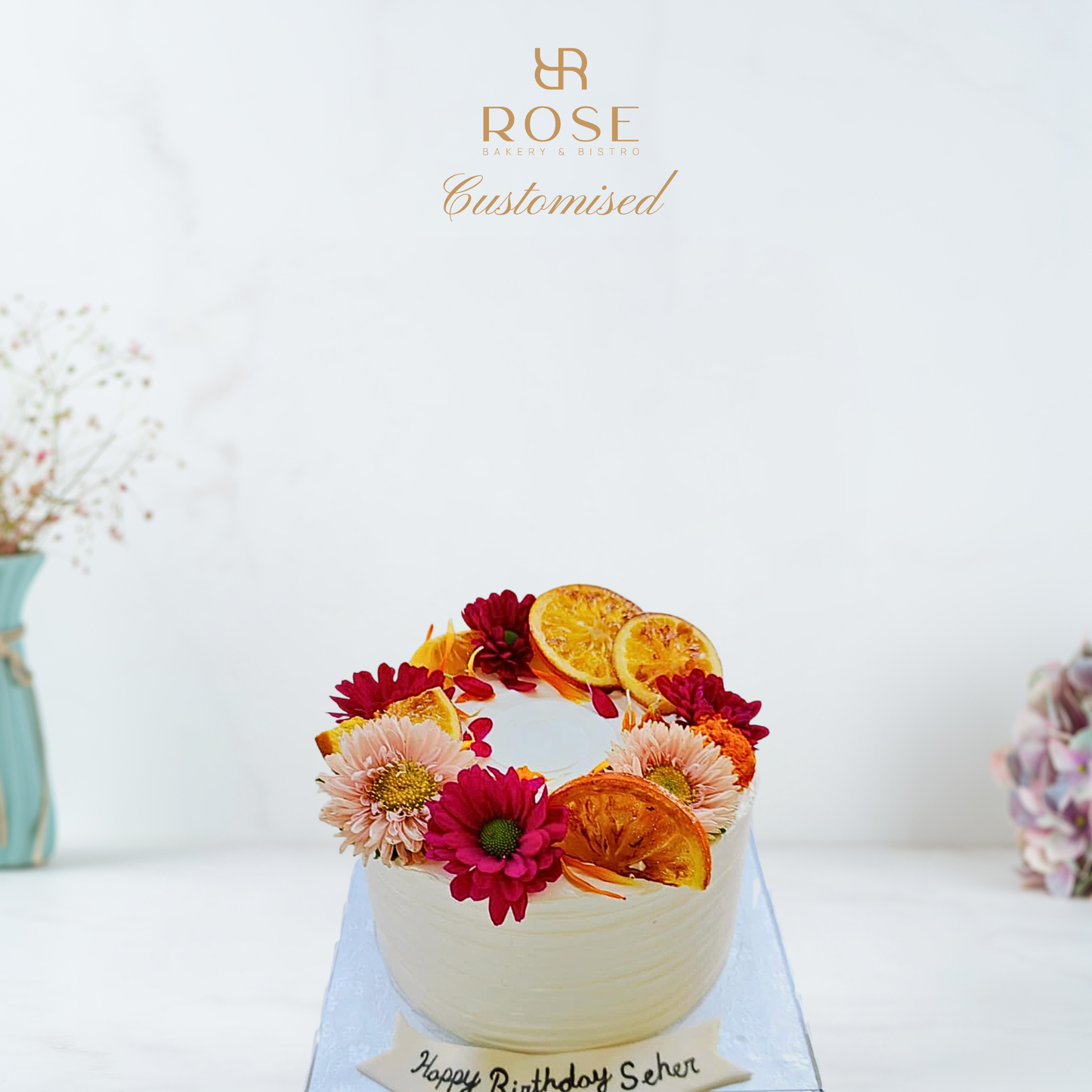 Citrus Floral Birthday Cake