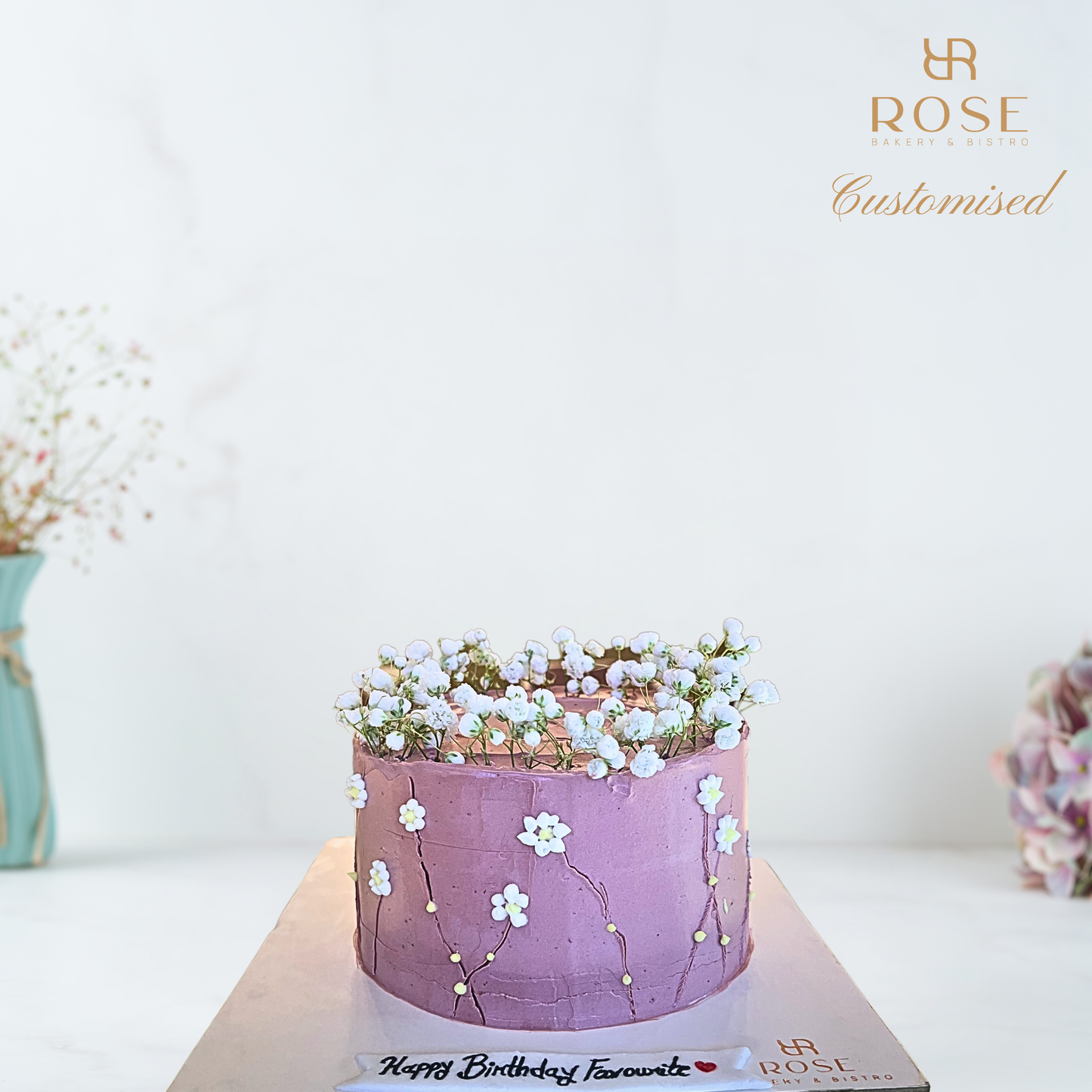 Mauve Blossom Meadow Cake