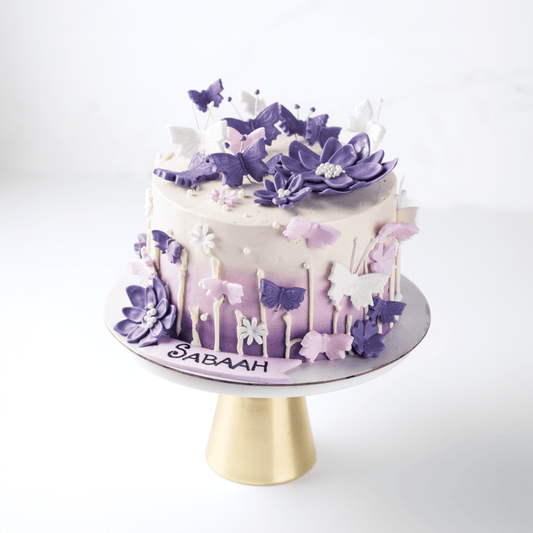 Flowers and Butterflies Cake: A Gorgeous Ombre Delight for Any Celebration