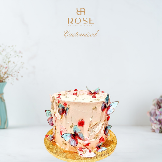 Enchanted Butterfly & Gold Leaf Cake