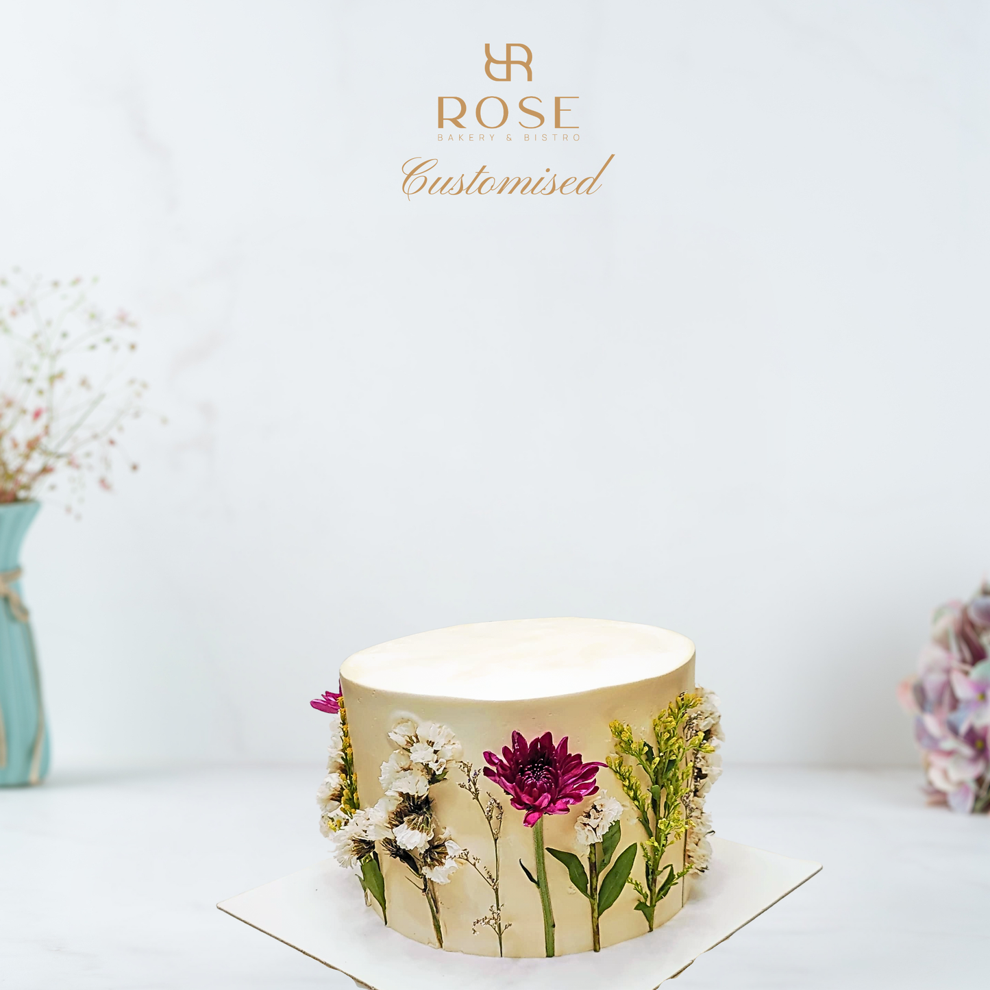 Pressed Meadow Floral Birthday Cake