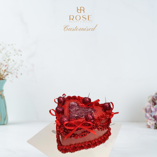 Vintage Red Heart Cake