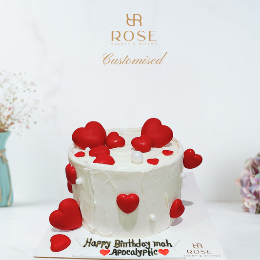 Red heart cake